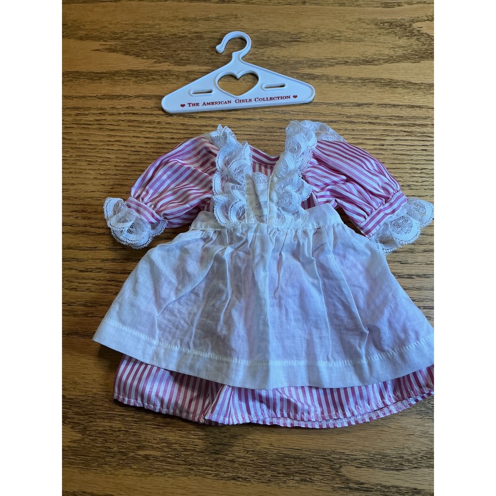 American Girl Samantha Birthday Dress Pinafore Pleasant Company Pink White